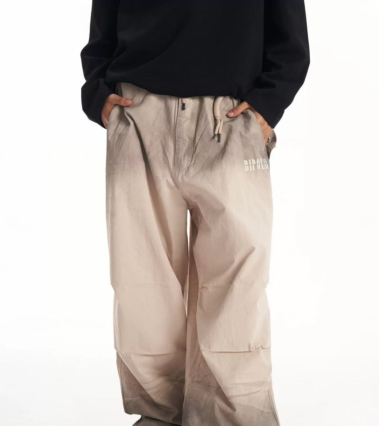 BIPOLAR Washed Wide-leg Spray-painted Pants