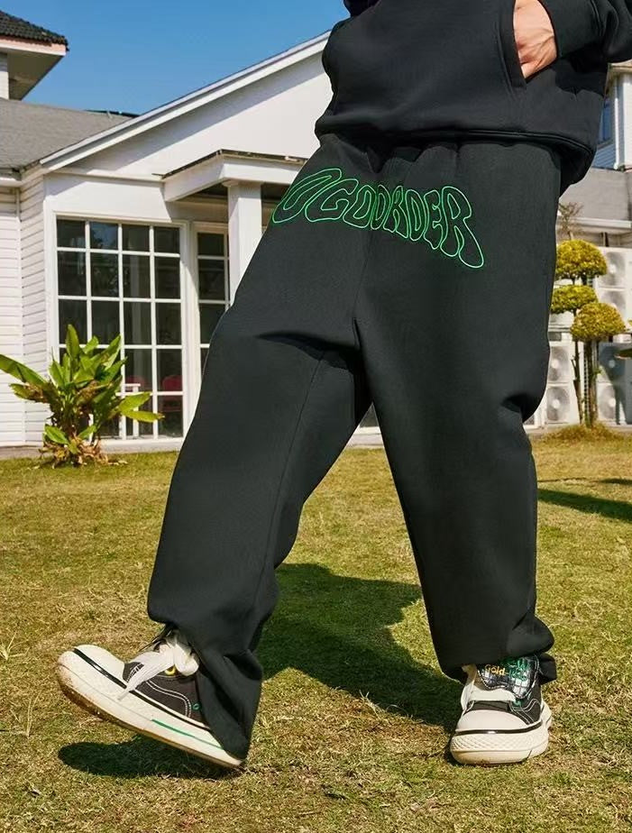 AFGKxOO Letter Embroidered Sweatpants