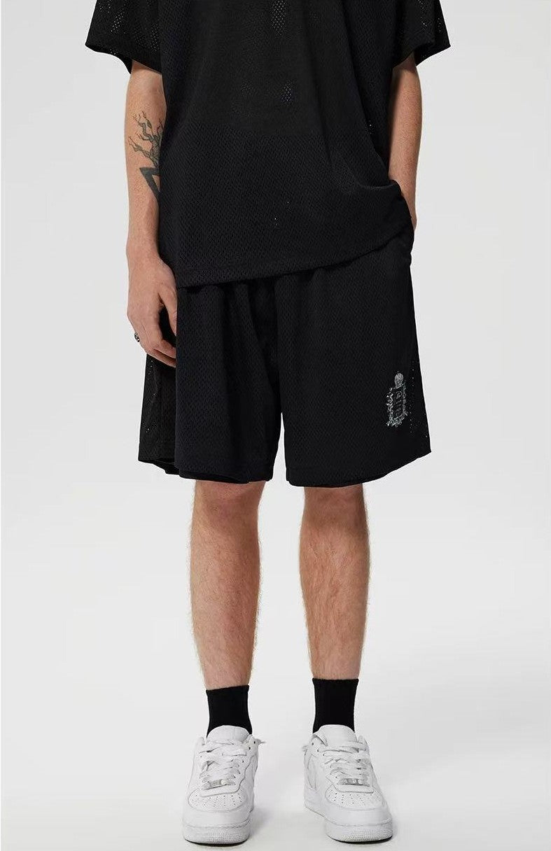 ACHOCK Logo Print Breathable Sports Shorts