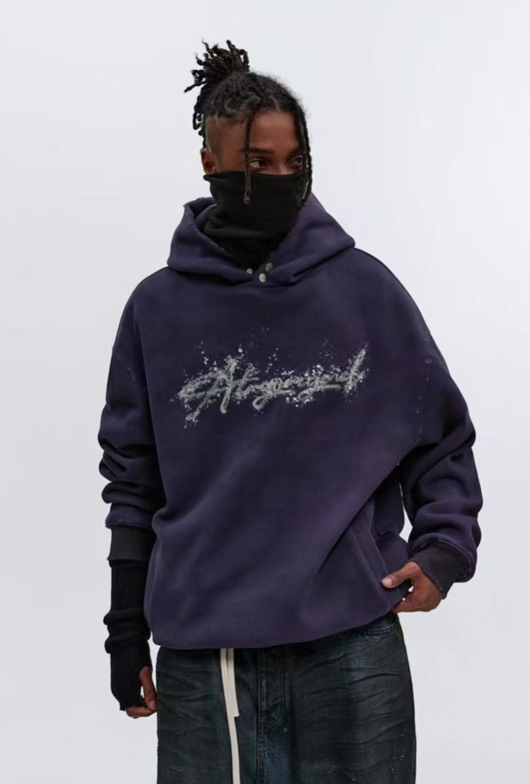 ATRY Wasteland Sand Embroidery Dirty Dyeing Sweatshirt