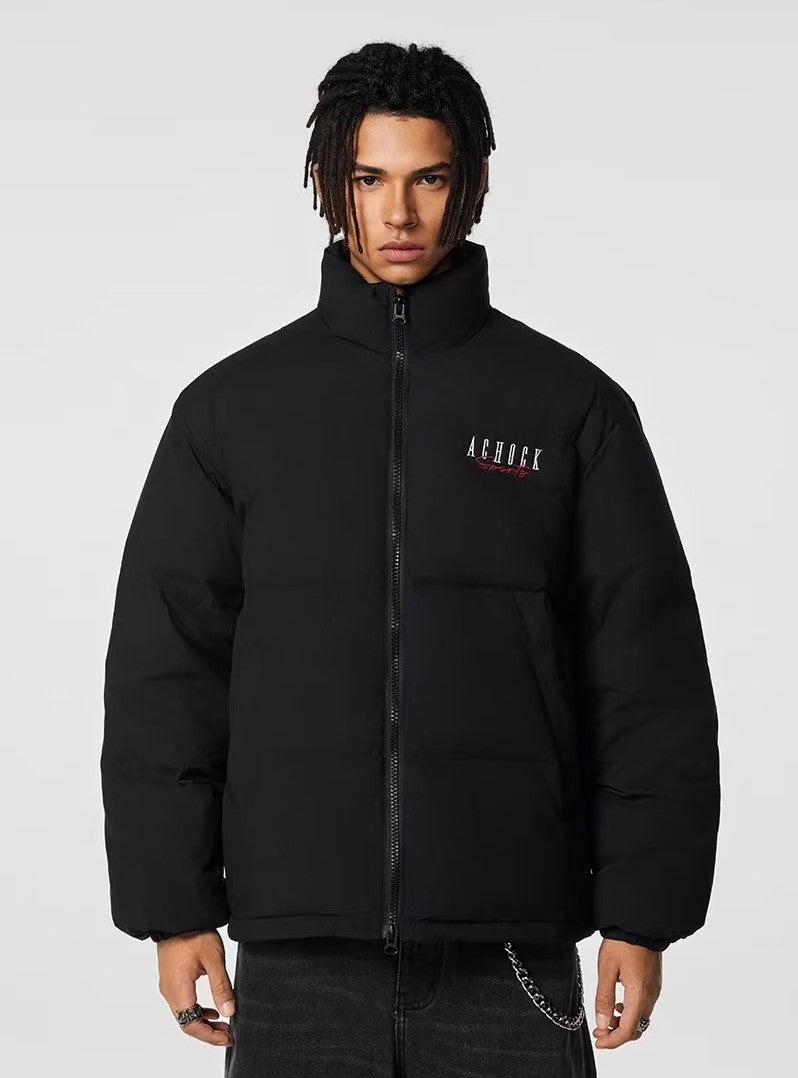 ACHOCK Logo Embroidered White Duck Down Jacket