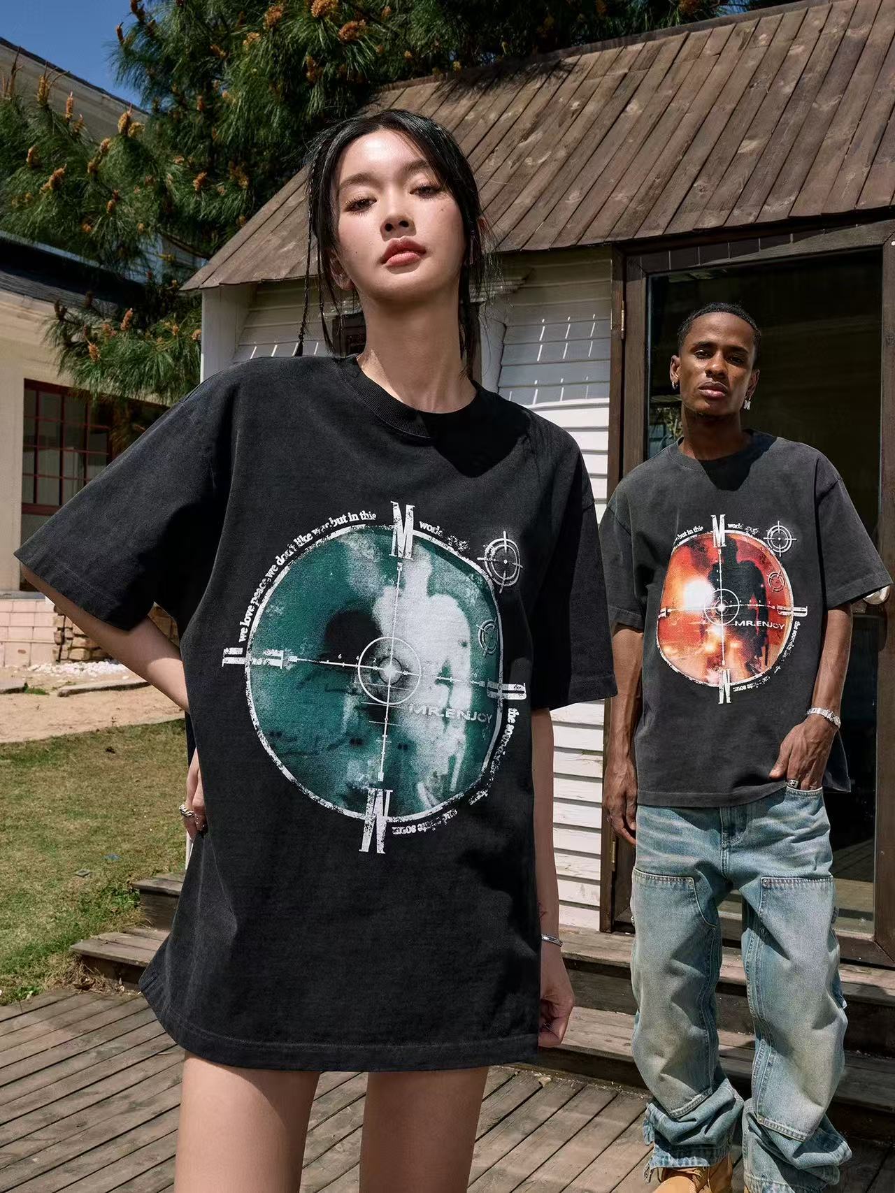 MEDM Washed Thermoset Oil Short-sleeved T-shirt