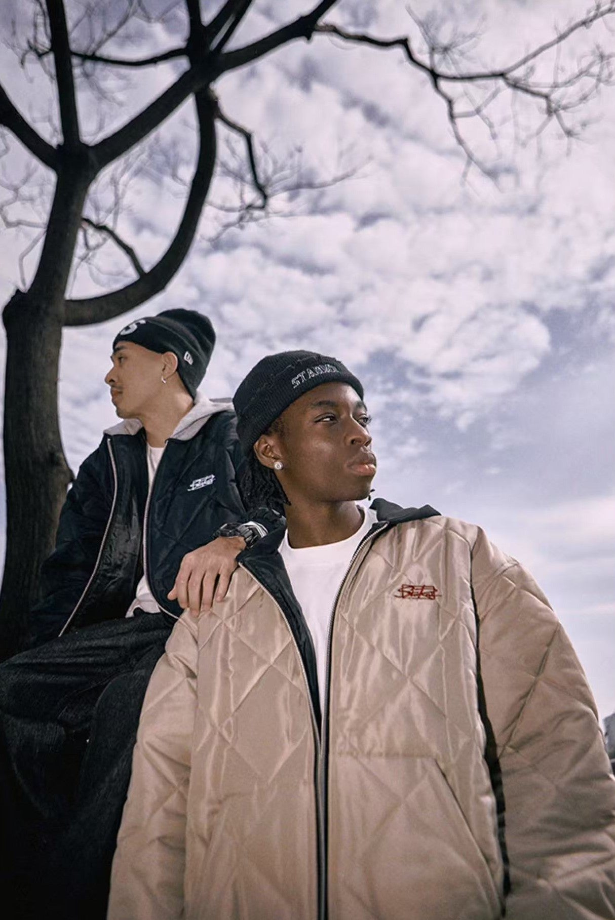 REMEDYxSTA Embroidered Quilted Baseball Hooded Jersey