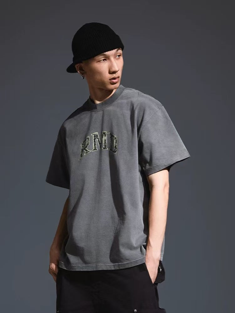 REMEDY Distressed Letter Print Short-sleeve T-shirt