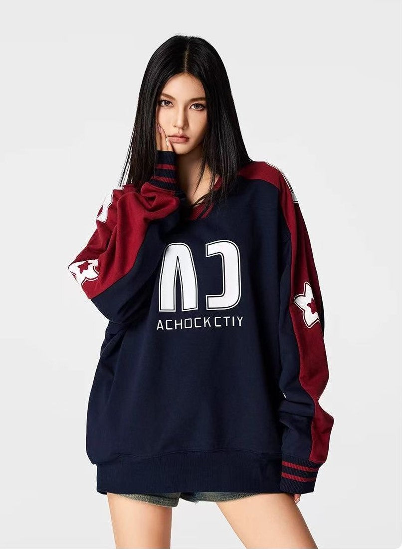 ACHOCK Color Matching Oversize Sweater