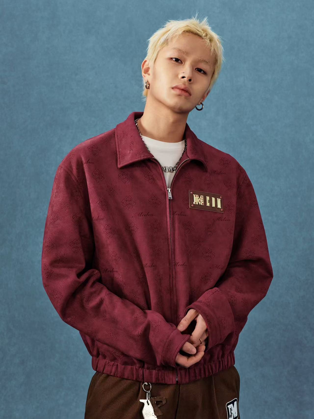 MEDM Suede Leather Brand Lapel Jacket