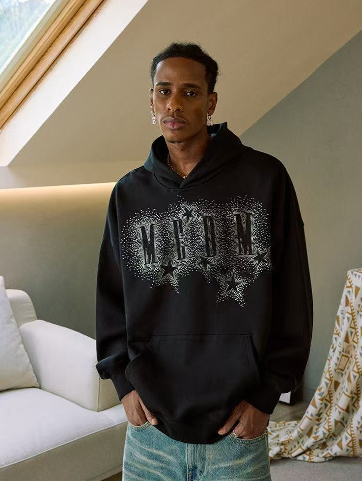 MEDM Rhinestone Star Logo Hoodie