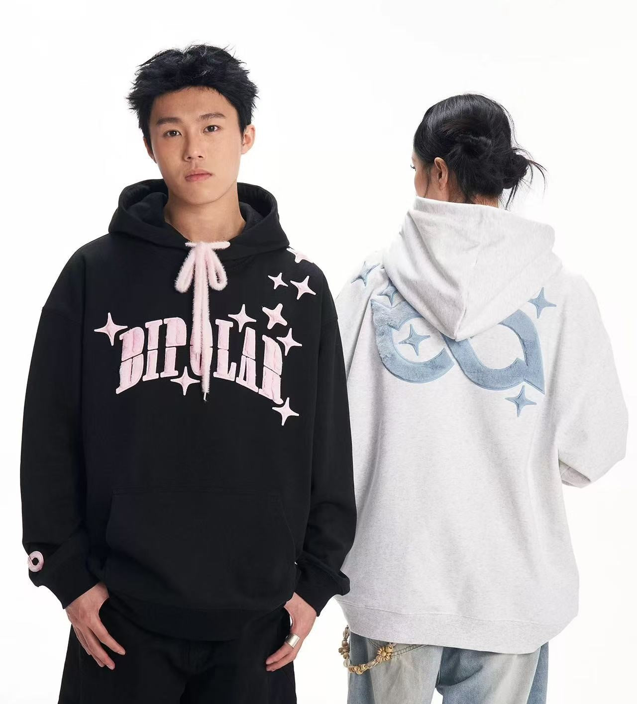 BIPOLAR Rabbit Mink Velvet Hyphenated Patch Hoodie
