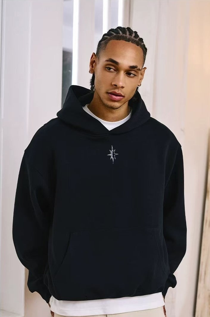 REMEDY Octagram Star Logo Print Hoodie