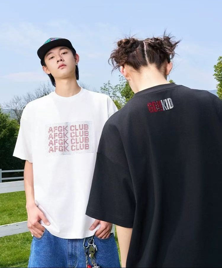 AFGK "GoodKids" Hot Diamond Printed Short-sleeved T-shirt