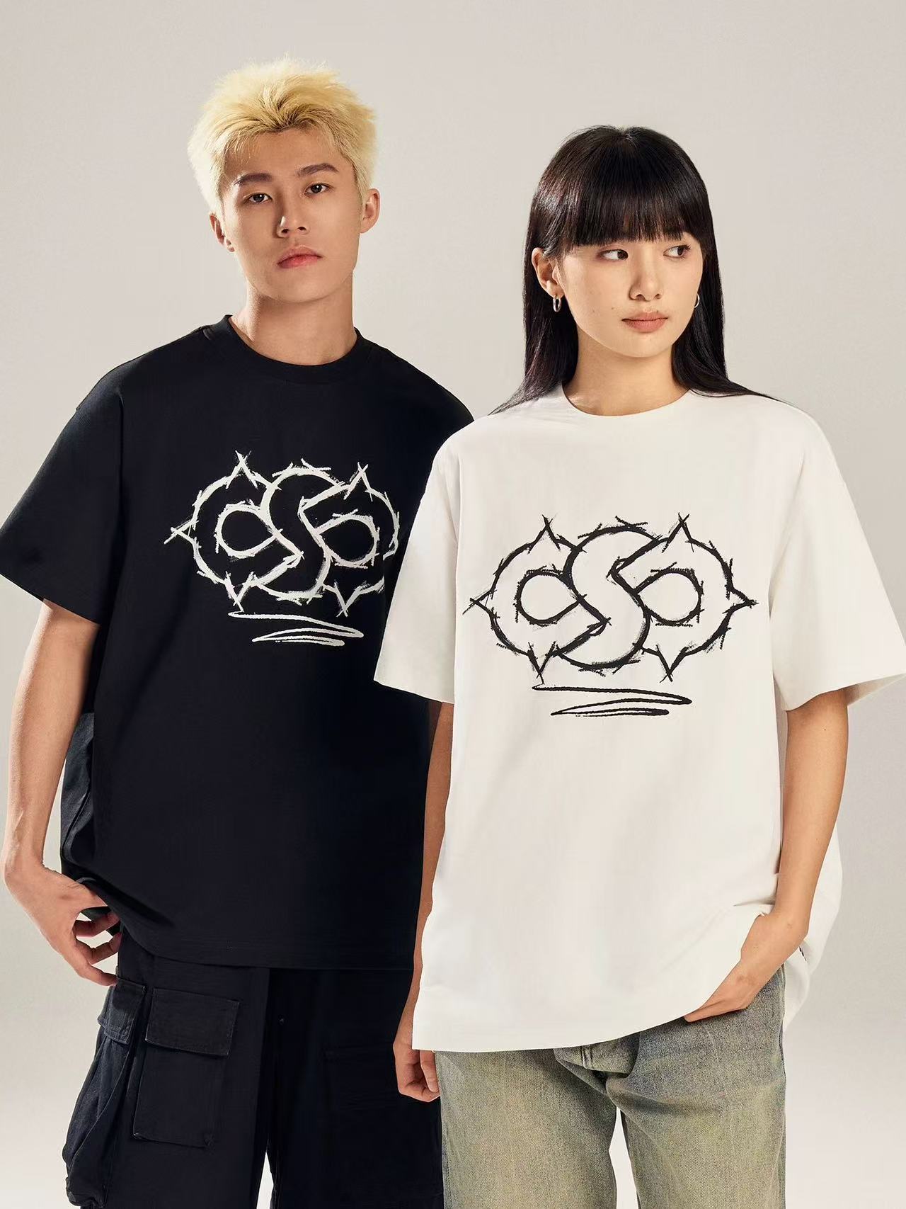 BIPOLAR Hand-painted Cosmic Weather LOGO Short-sleeved T-shirt