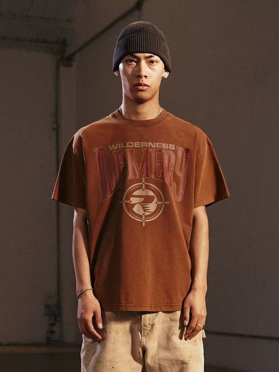 REMEDY Vintage Cowboy Logo Print Short-sleeve T-shirt