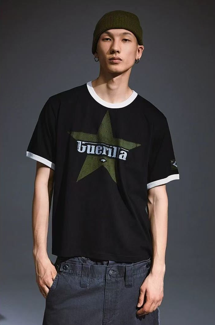 REMEDY Contrast Ribbed Short-sleeved T-shirt