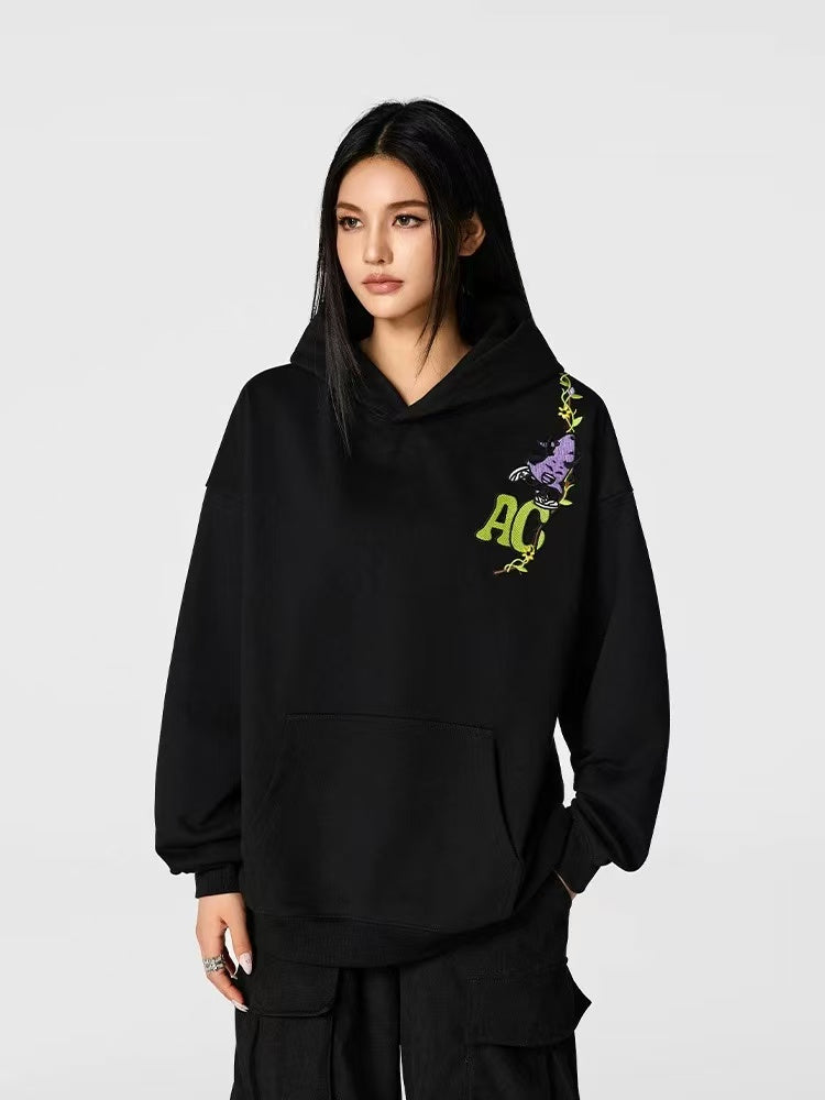 ACHOCK Little devil Embroidered Hoodie