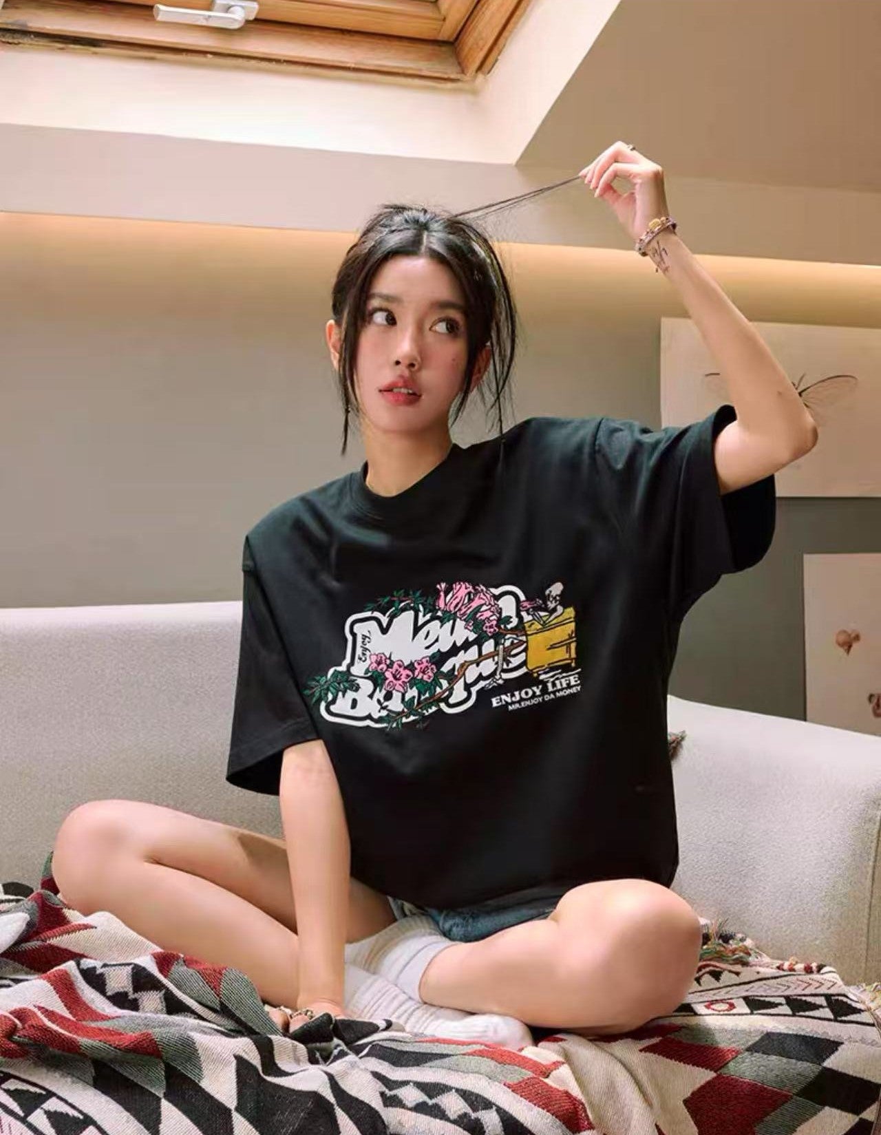 MEDM Embroidered Printed Short-sleeved T-shirt