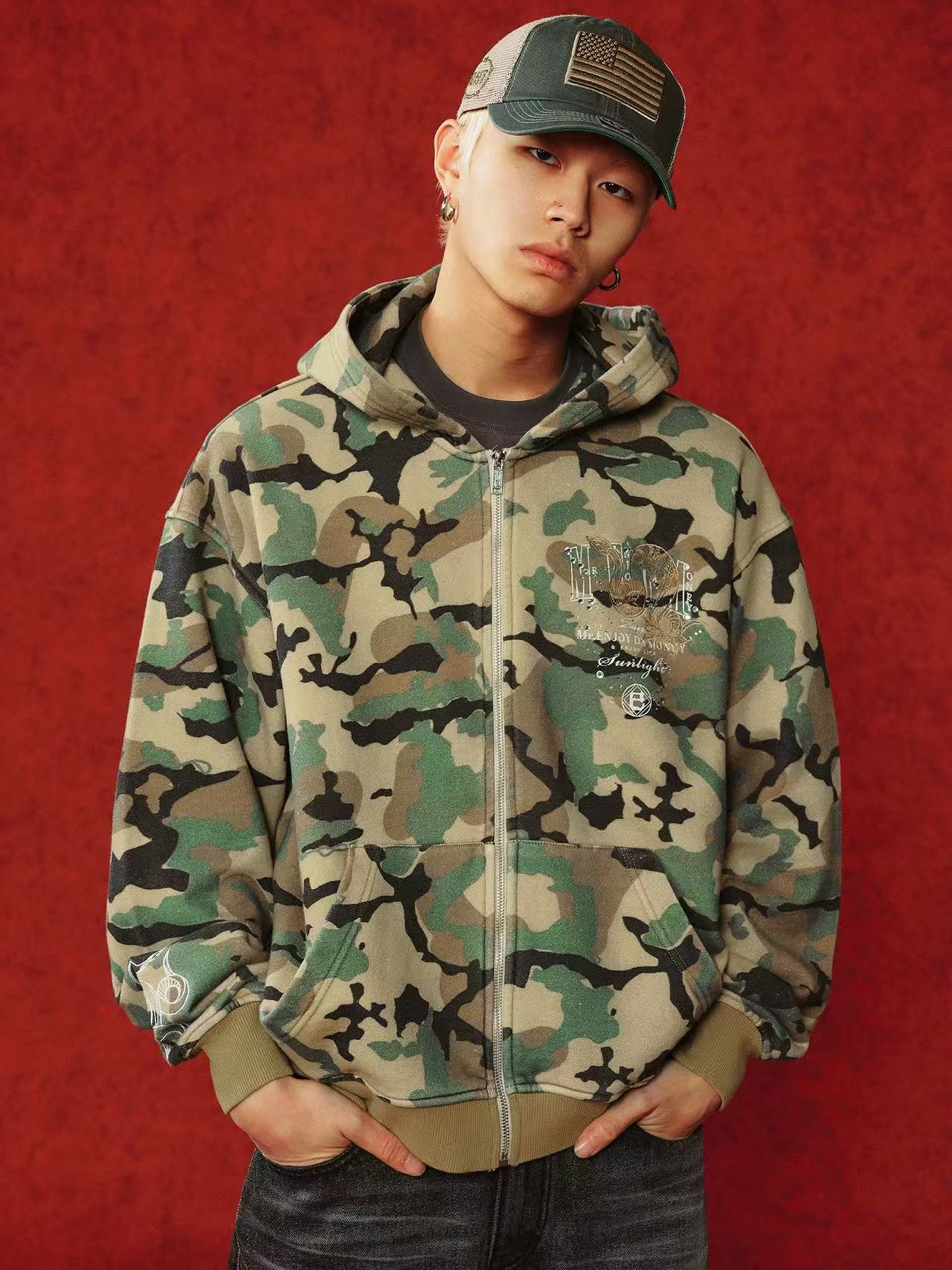 MEDM " Year of the Snake" Cardigan Hooded Sweatshirt