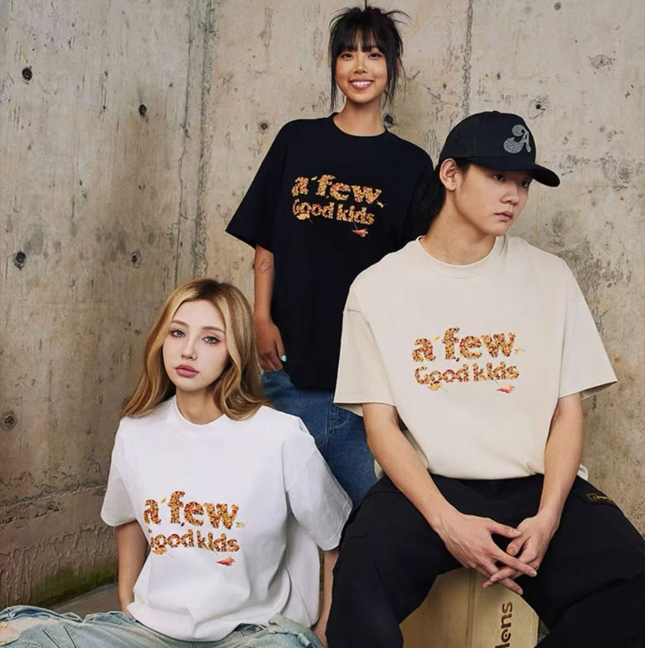 AFGK Maple Leaf Falling Print T-shirt