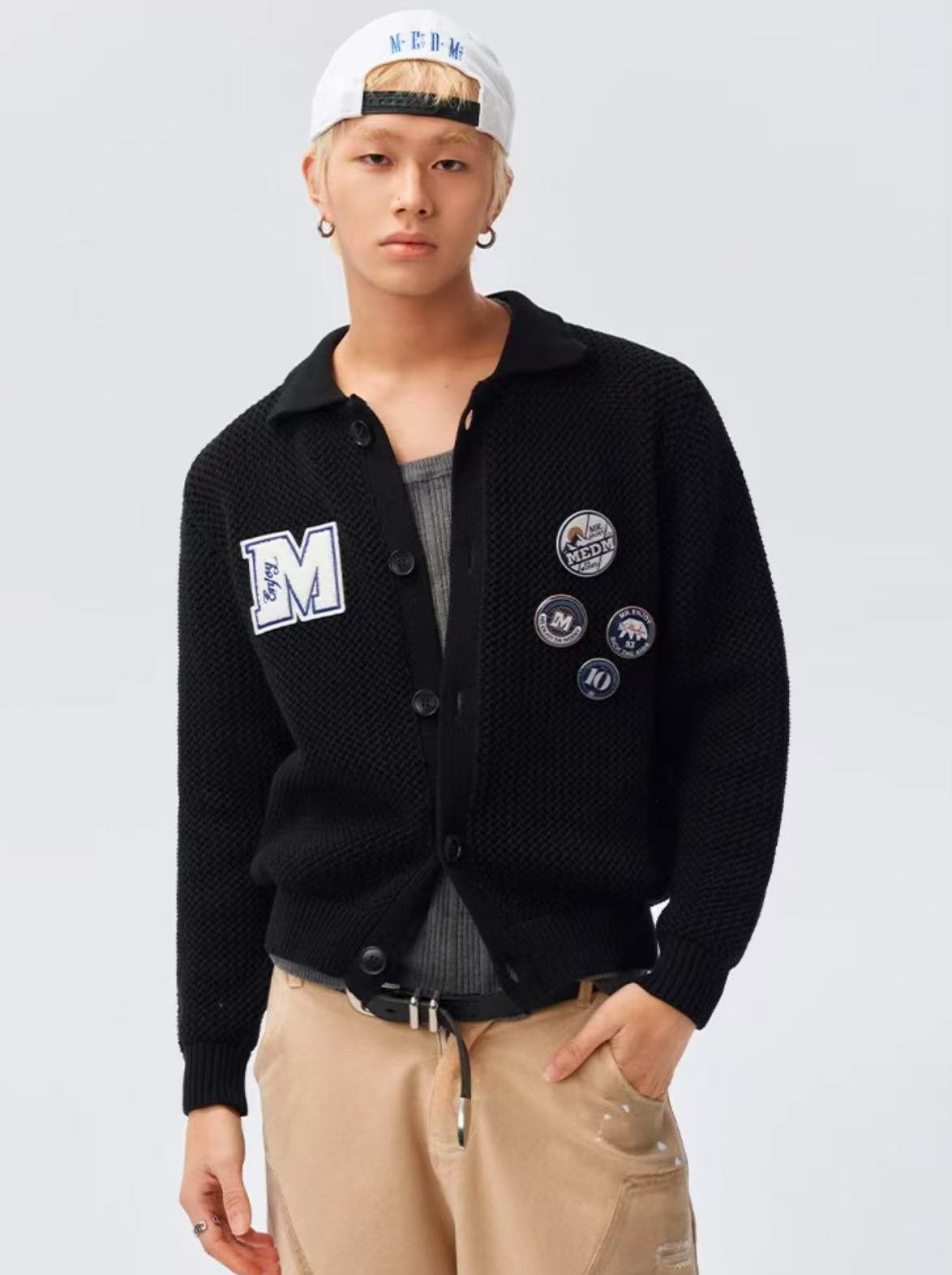 MEDM Badge Wool Cardigan