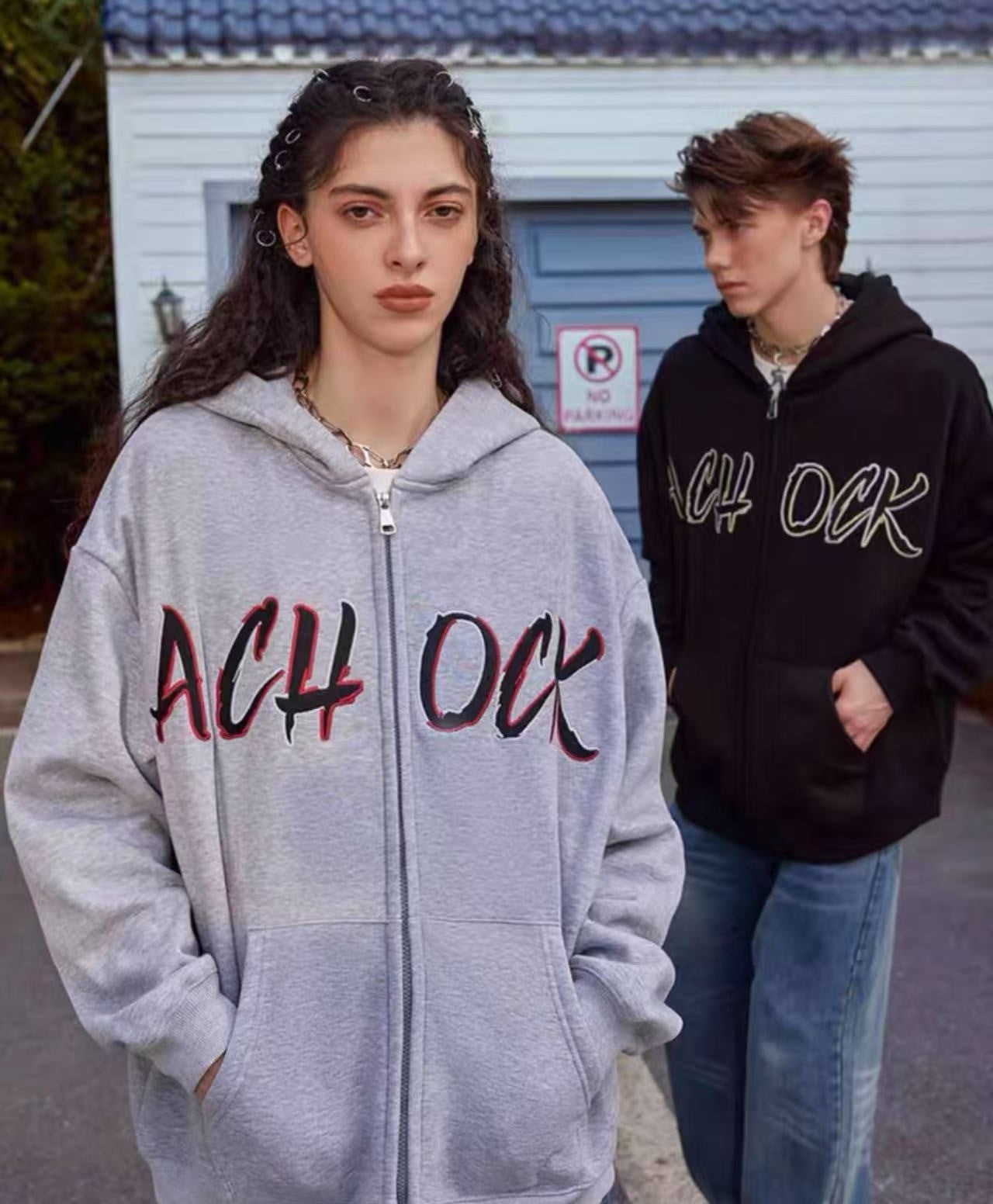 ACHOCK Embroidered Logo Cardigan Jacket