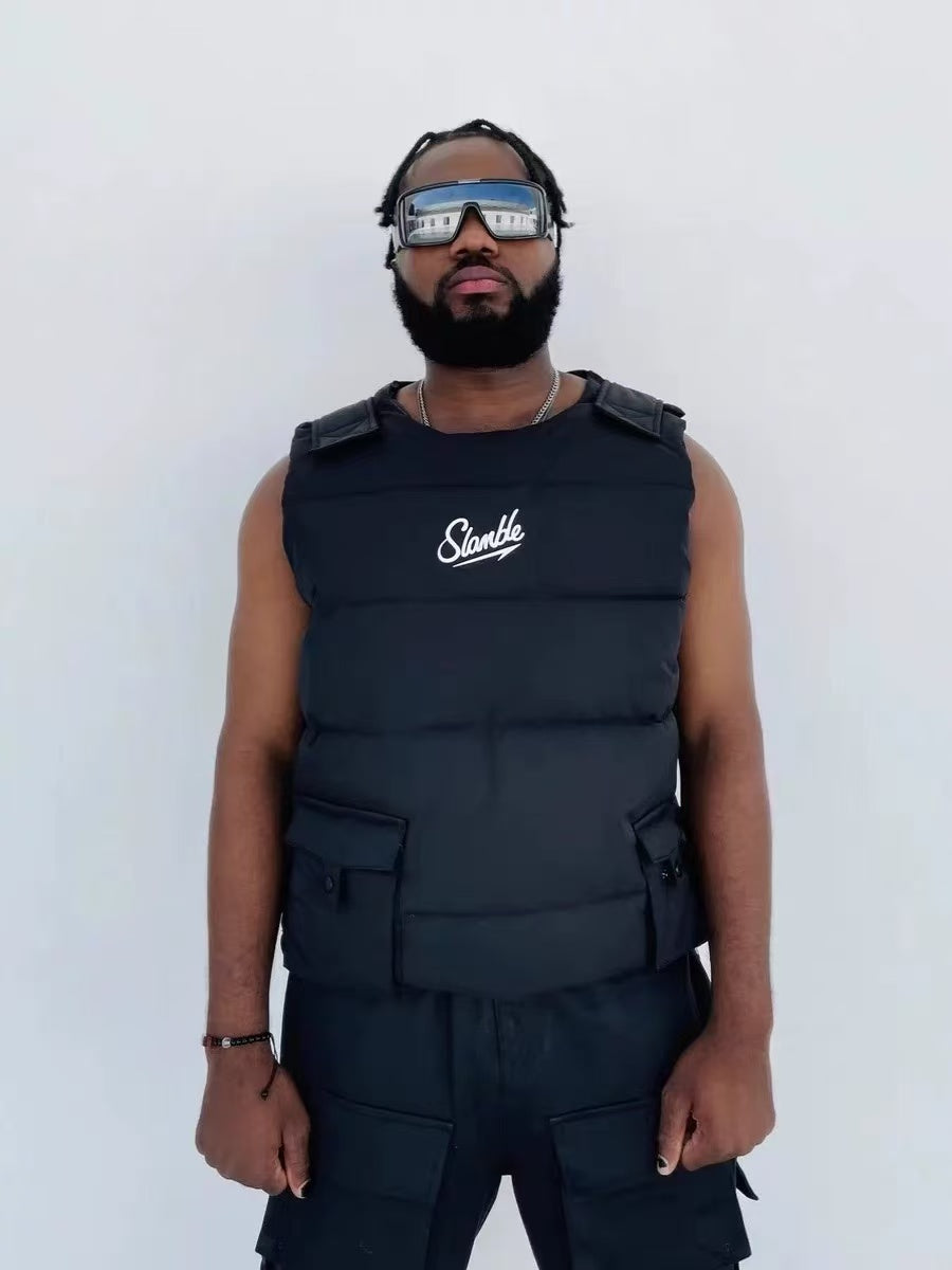 SLAMBLE Casual Windproof Warm Cotton Velvet Vest