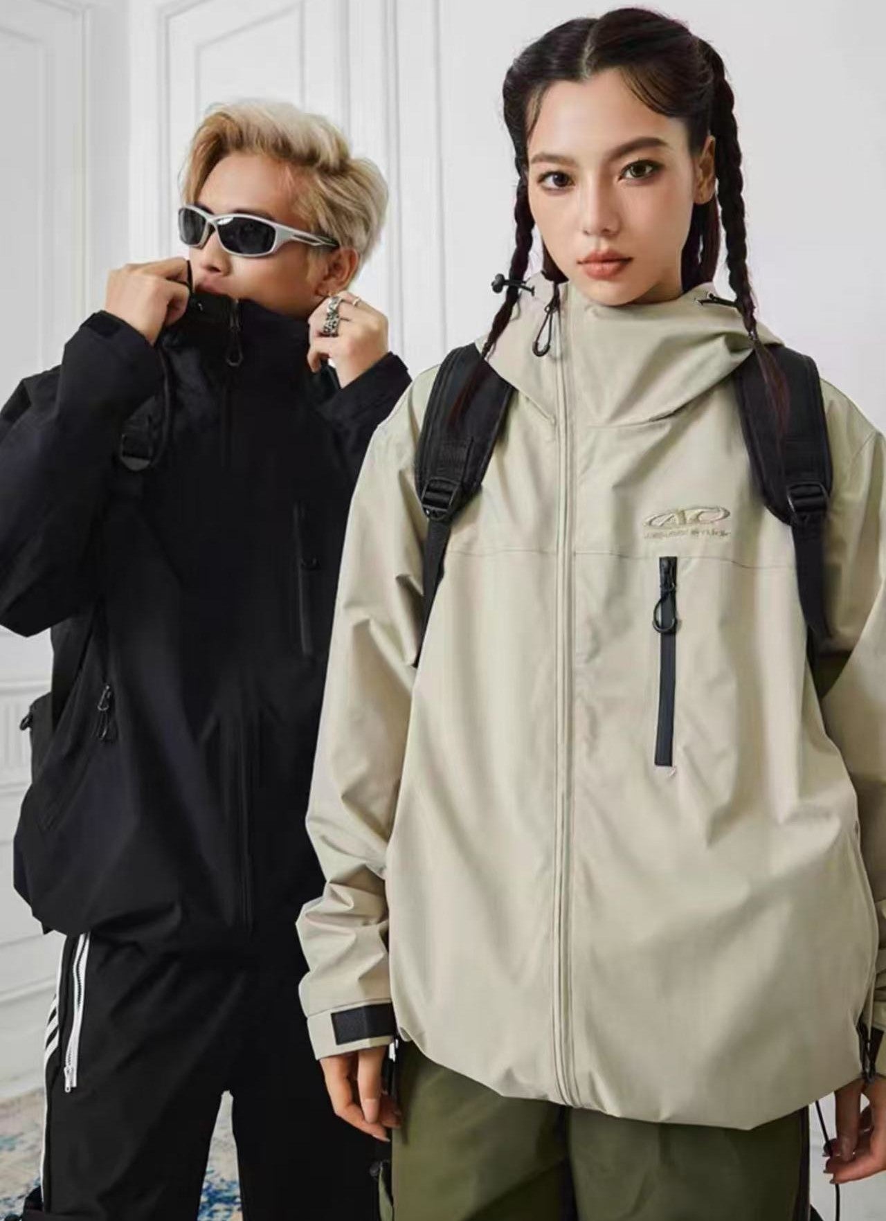 ACHOCK Logo Print Vintage Hiking Jacket