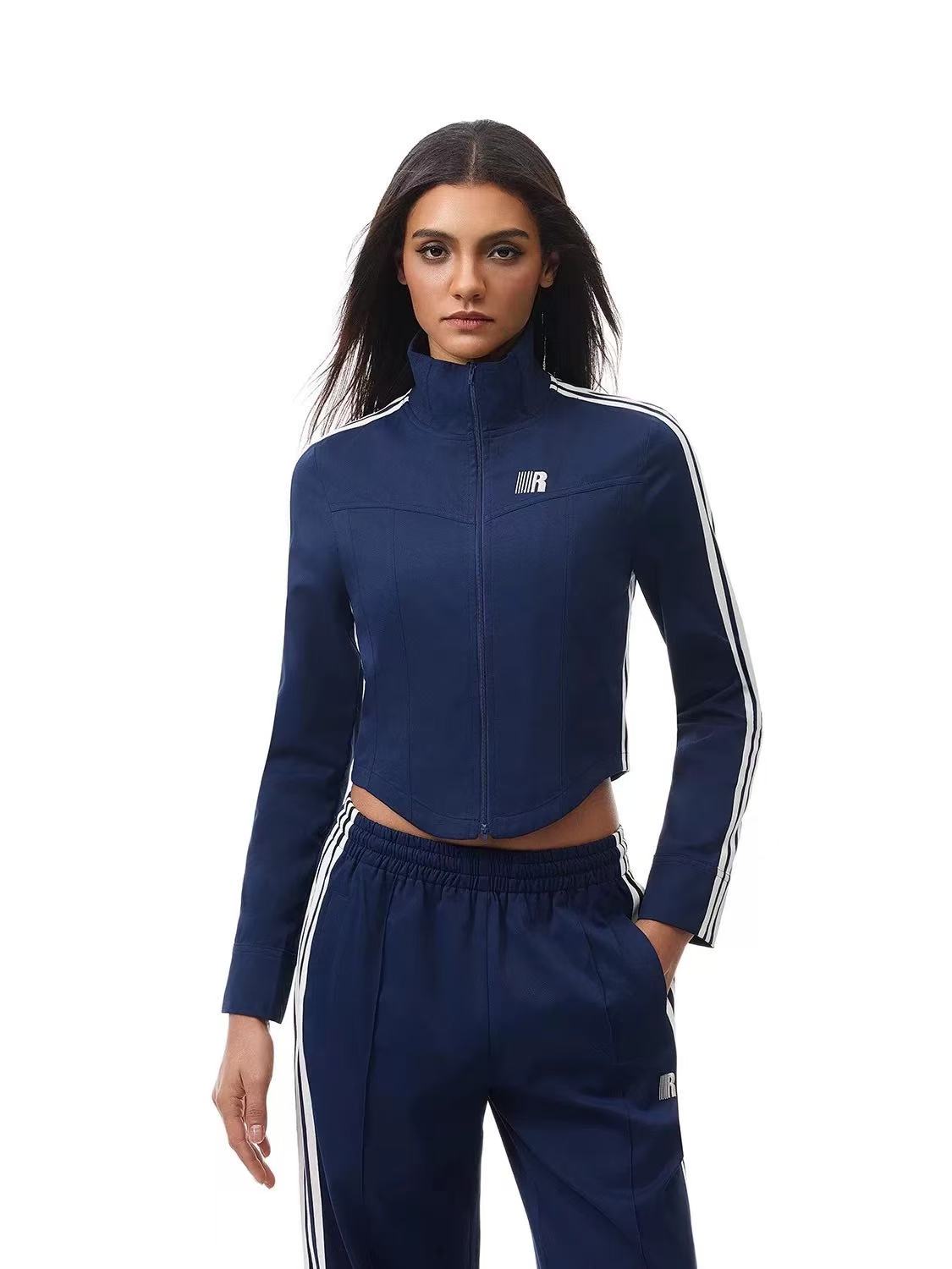 FDR Stand Collar Slim Fit Webbing Jacket (For Women)