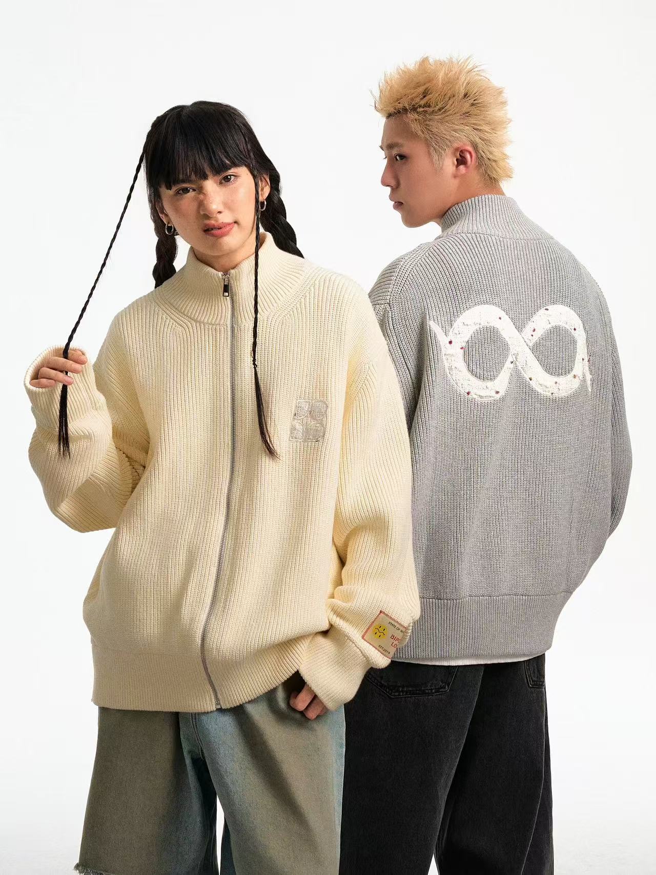 BIPOLAR Knitted Cardigan Zipper Jacket