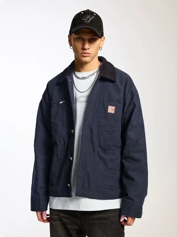 ICONSLAB Corduroy Collar Barn Style Work Jacket