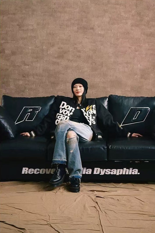 REMEDY Lightning Pledge Embroidered Letter Jacket