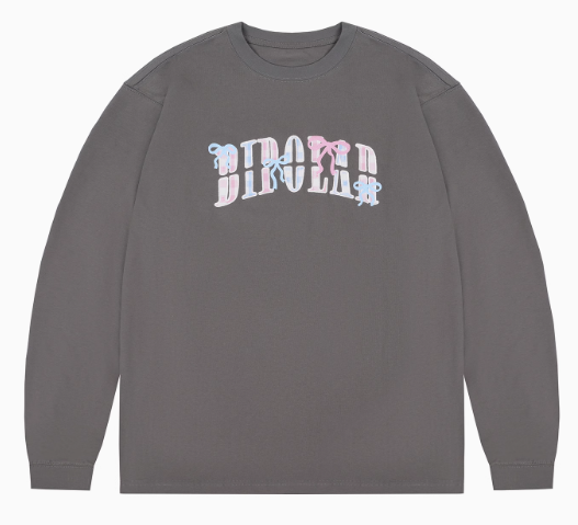 BIPOLAR Colorful Bow Plaid Patch Long-sleeved T-shirt
