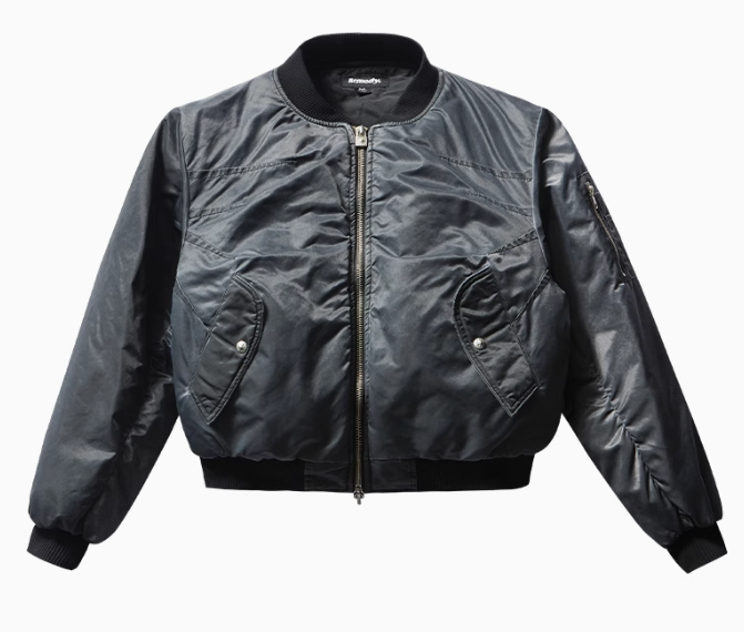 REMEDY Pleated Quilted Bomber Jacket