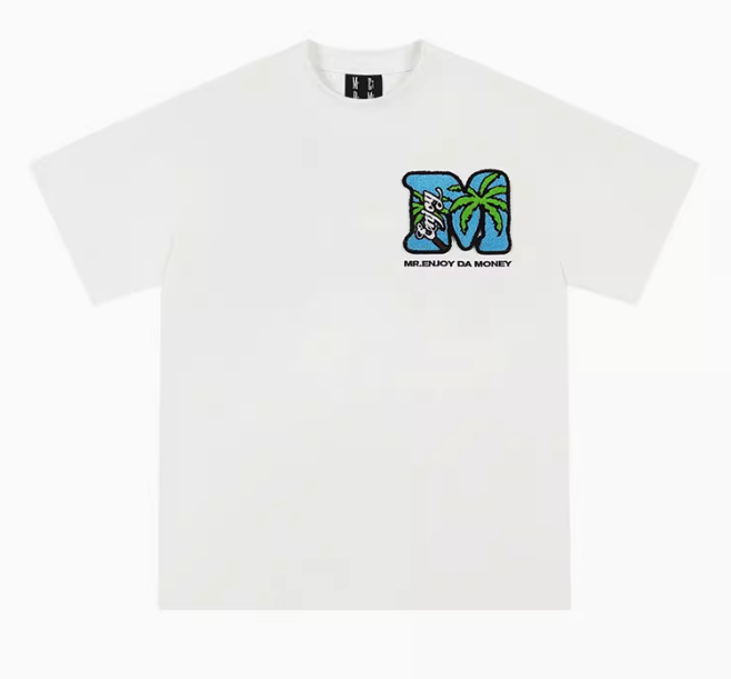 MEDM Toothbrush Embroidered Coconut Tree Short-sleeved T-shirt