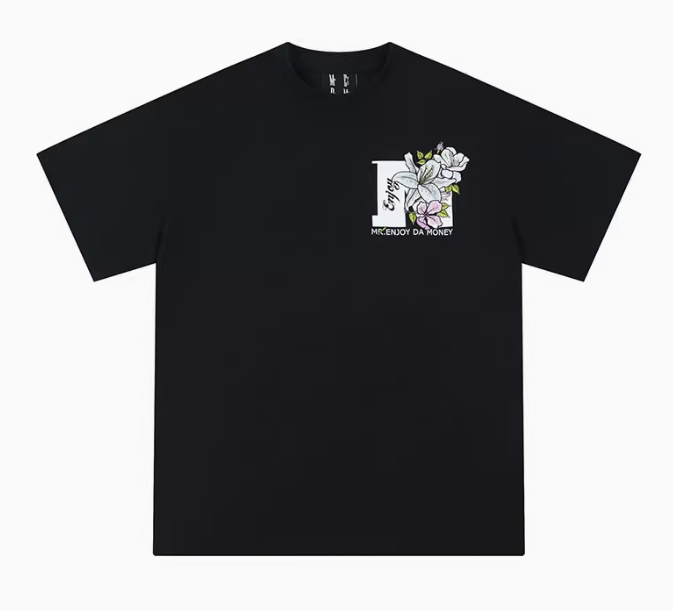 MEDM Flowers Blooming 3D Embroidered LOGO Short-sleeve T-shirt