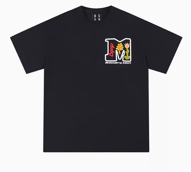 MEDM Toothbrush Embroidered Floral Short-sleeved T-shirt