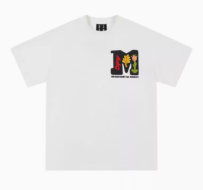 MEDM Toothbrush Embroidered Floral Short-sleeved T-shirt