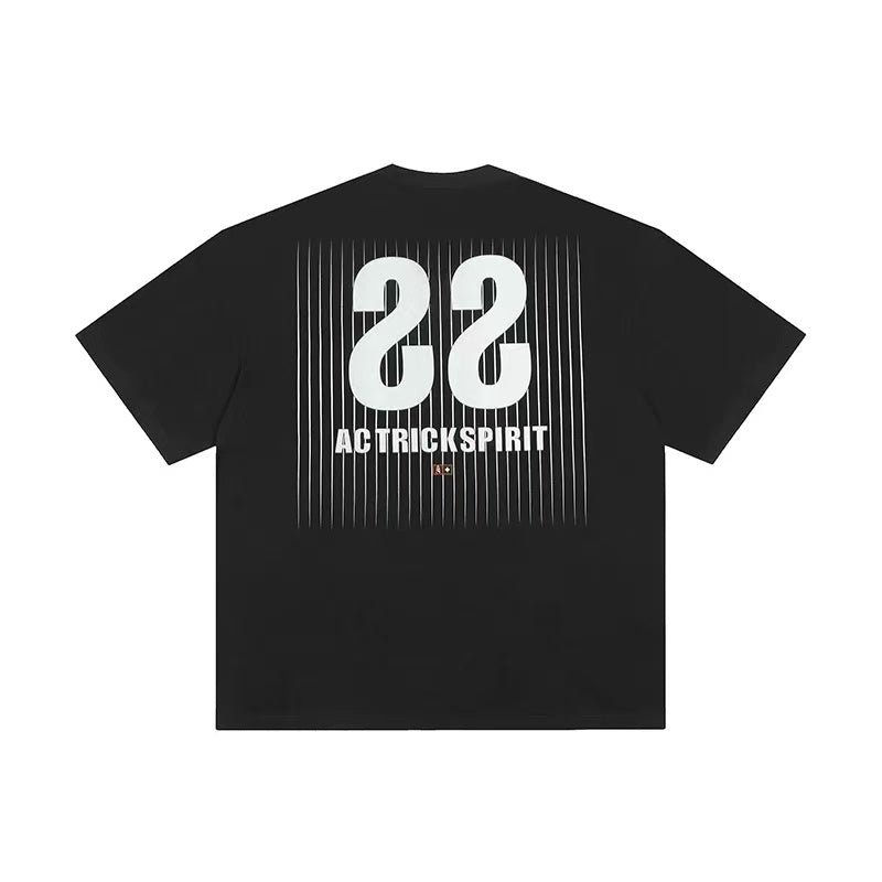 ACHOCK Screen Stripe Print Design Round Neck T-shirt
