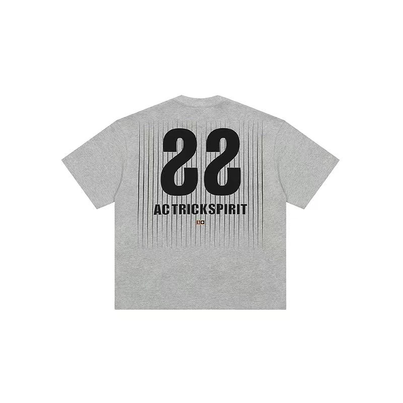 ACHOCK Screen Stripe Print Design Round Neck T-shirt
