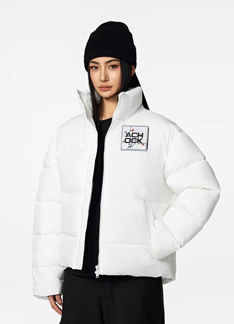 ACHOCK Waffle Logo Designed Velcro Warm Cotton Coat