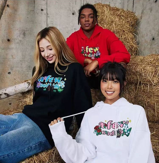 AFGK Pixel Style Embroidered Hoodie