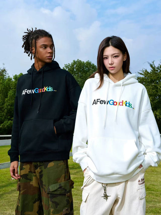 AFGK Gradient Embroidered Overlay Hoodie