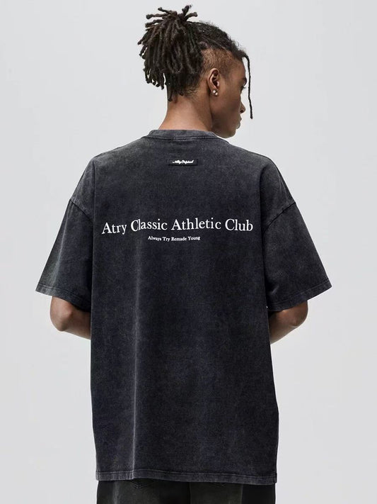 ATRY Washed Retro Trend Short Sleeves T-shirt