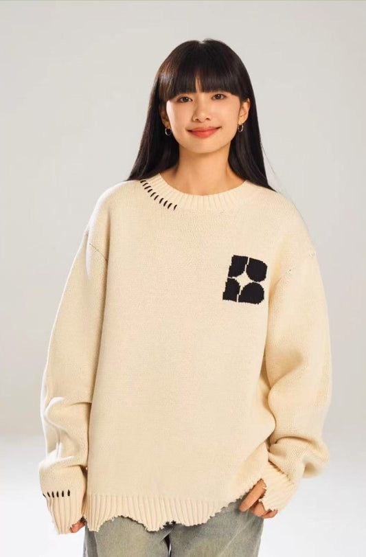 BIPOLAR Basic Destruction Pullover Sweater
