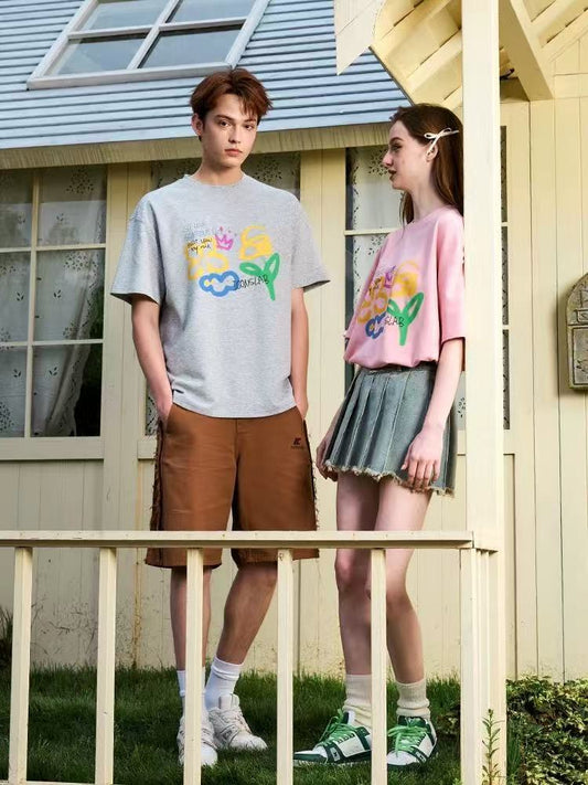 ICONSLAB Fun Hand Drawn Doodle Flowers T-shirts