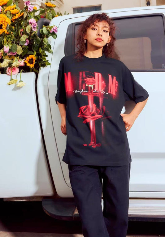 MEDM Hip Hop Rose Short Sleeve T-Shirt