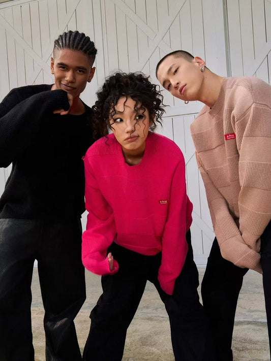 AFGK Striped Textured Sweater