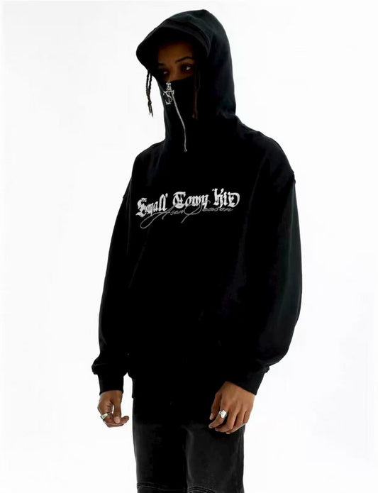 STK Hip-Hop Street Style Zipper Embroidered Hoodie