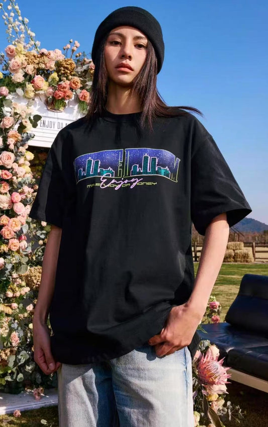 MEDM Sleepless City Printed Short-sleeved T-shirt