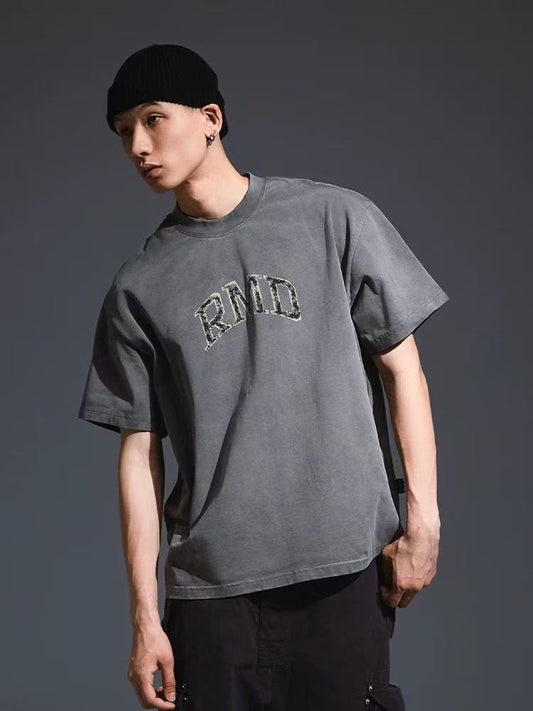 REMEDY Distressed Letter Print Short-sleeve T-shirt