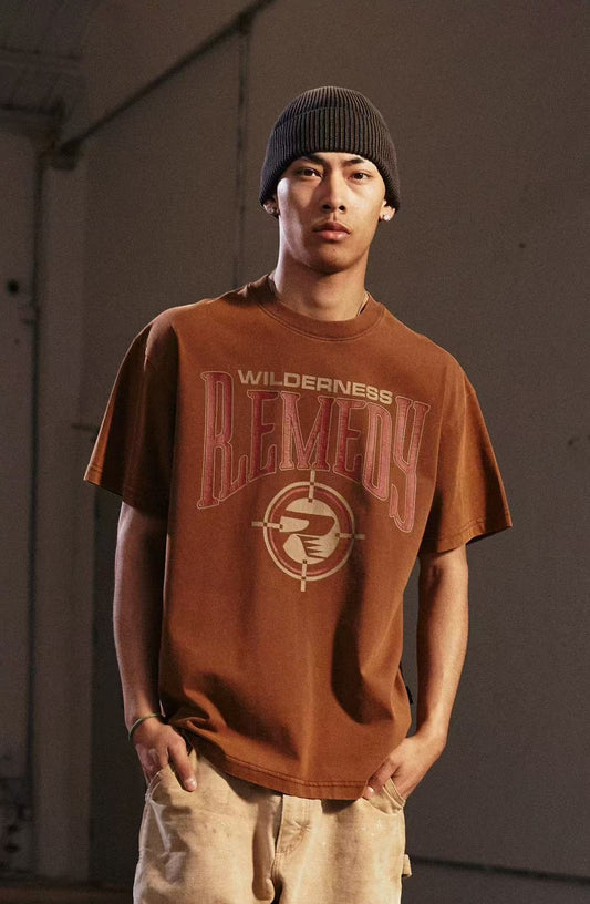 REMEDY Vintage Cowboy Logo Print Short-sleeve T-shirt