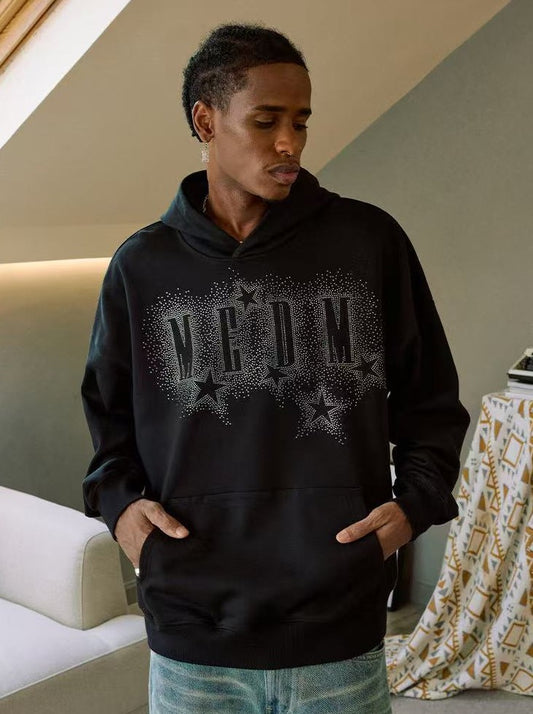 MEDM Rhinestone Star Logo Hoodie